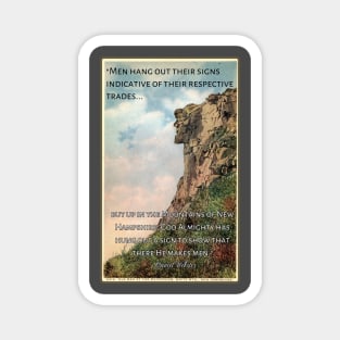 Old Man of the Mountain Postcard with quote by Daniel Webster Magnet