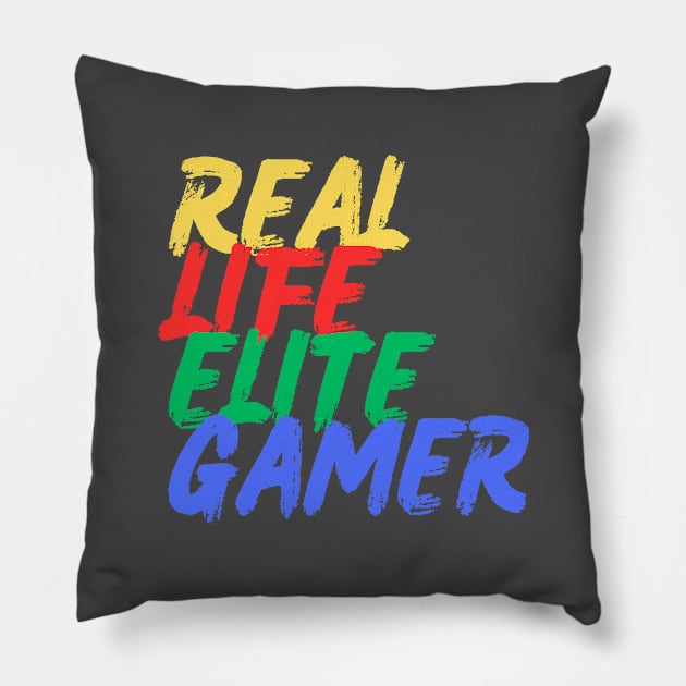 Real Life Elite Gamer (Mood Colors) - Pocket ver. Pillow by Mood Threads