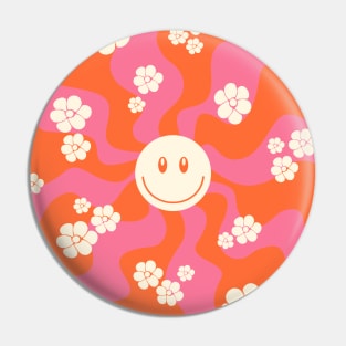 Smile - Pink, Orange and Cream Pin