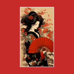 Oiran (Red fan) T-Shirt