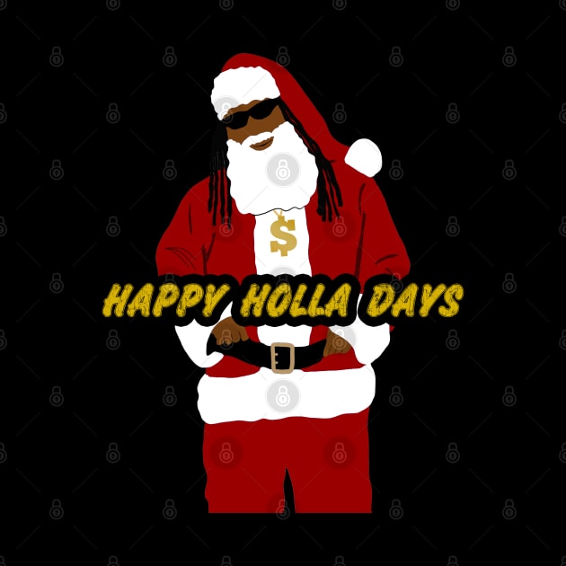 Happy Holla Days Hip Hop Black Santa Claus by blackartmattersshop