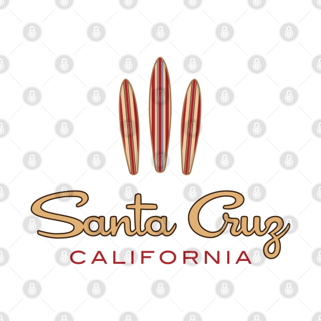 Surf City Santa Cruz California Logo Pack Sticker 3 Surfboards Fan Lite by PauHanaDesign