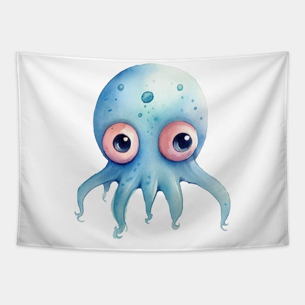 Octopus Watercolor Tapestry by FluffigerSchuh