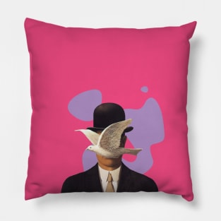 Magritte's Man in a Bowler Hat Pillow