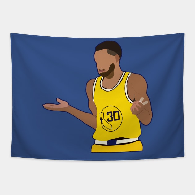 Steph Curry Shrug Tapestry by xavierjfong