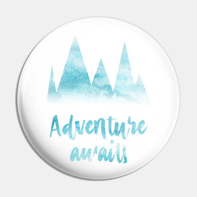 Adventure awaits, watercolor, mountains Pin by TheBlackCatprints