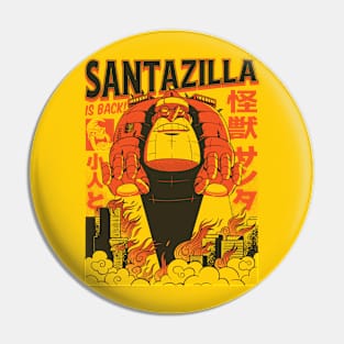 Santazilla // Funny Japanese Santa Kaiju Monster Pin