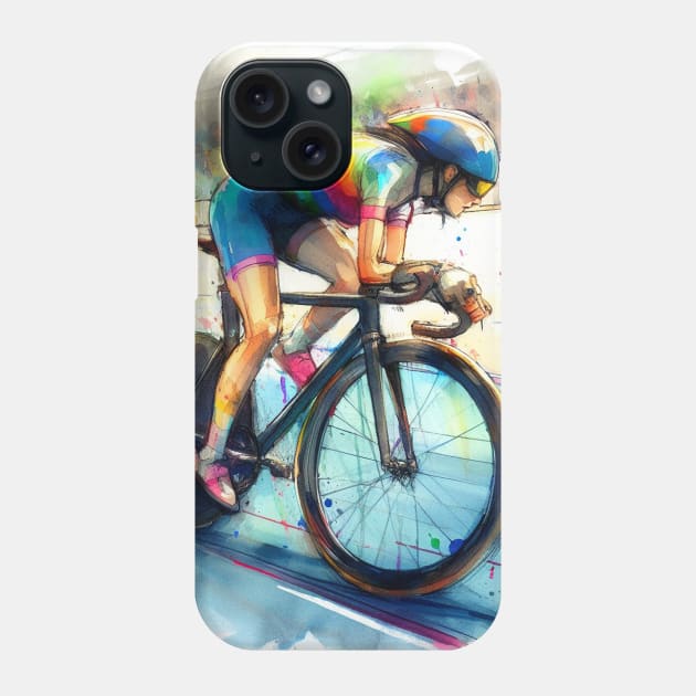 Artistic illustration of bike racing Phone Case by WelshDesigns