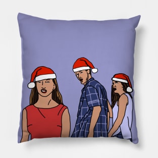 Christmas Distracted Boyfriend Meme Santa Hat Pillow