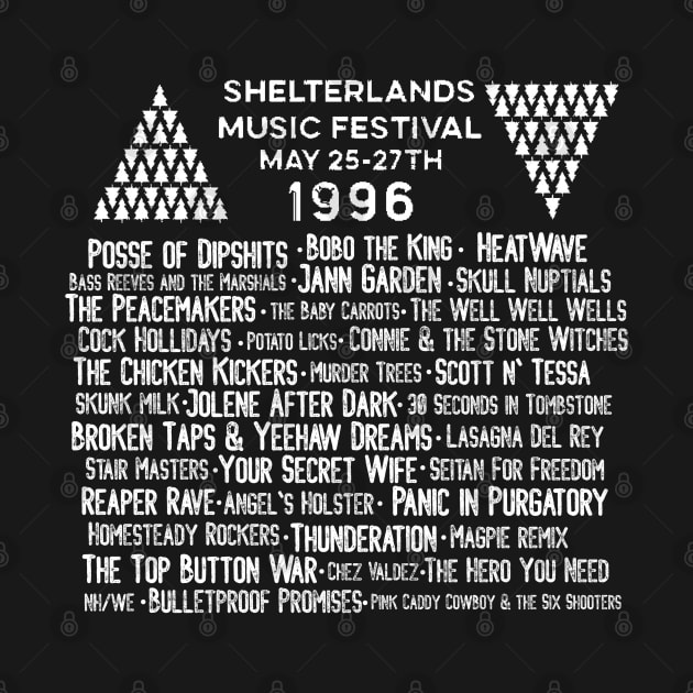 Shelterlands Music Festival - BANDS - White by PurgatoryArchaeologicalSurvey