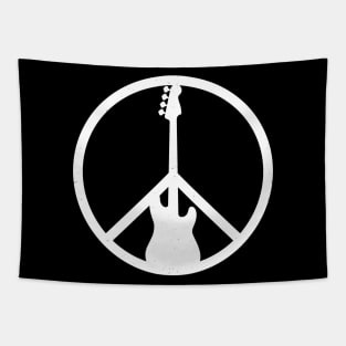 Bass Guitar Peace Sign Tapestry