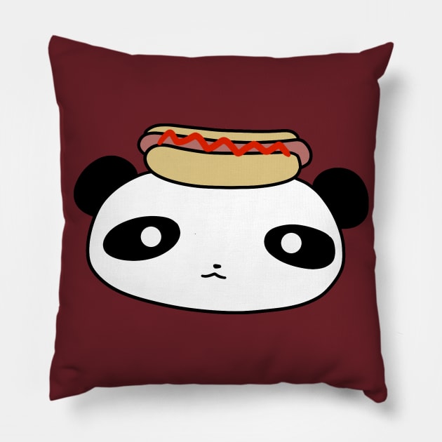 Hotdog Panda Face Pillow by saradaboru