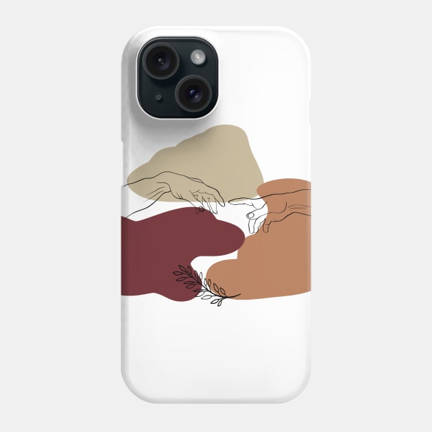 Touching Hands Phone Case by NJORDUR