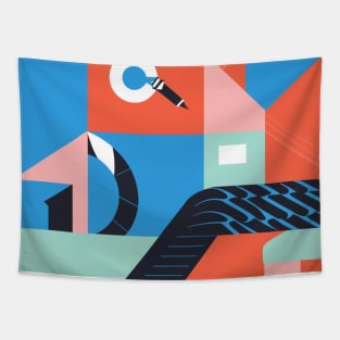 Random Shapes Design Tapestry