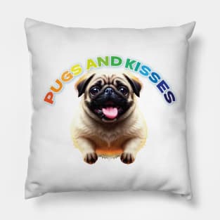 Just Pugs and Kisses 8 Pillow
