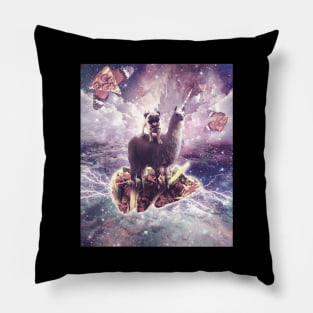 Space Pug Riding Llama Unicorn - Pizza & Taco Pillow