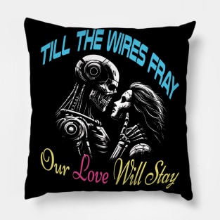 Cyborgs and Love: A Cyberpunk Love Story Pillow