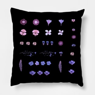 Colorful blue-violet dried flowers Pillow