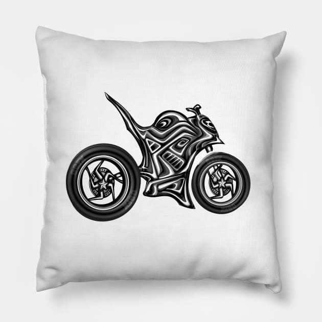 skeleton Hyper Naked Motorcycle Pillow by ogfx