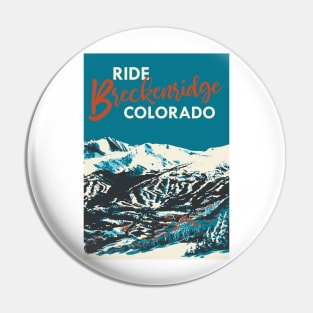 Breckenridge Vintage Snowboarding Poster Pin