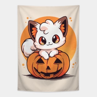 Kitten in a pumpkin Tapestry