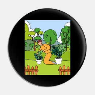 Retro Hobby Gardener Garden Gardener Pin