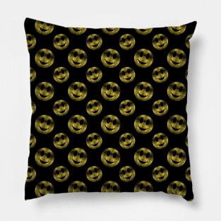 Sparkly Smile face Gold sparkles pattern Pillow