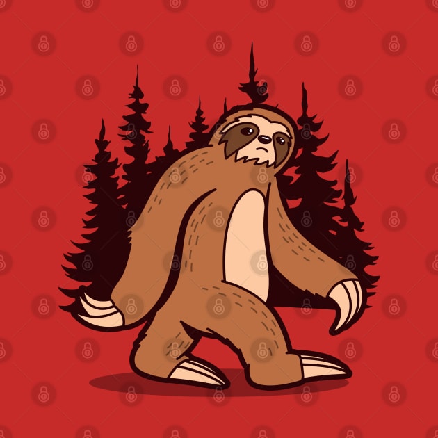 Cute Kawaii Sloth Bigfoot Cryptid Lazy Sasquatch Funny Bigfoot Cartoon by BoggsNicolas