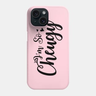 I'm So Cheugy Black Script with Hearts Design Phone Case