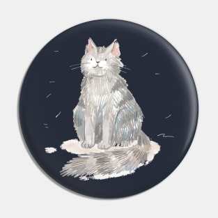 Cat Chalk Hand Drawn Pin