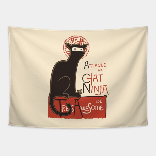 A French Ninja Cat! Tapestry by thekylewalters