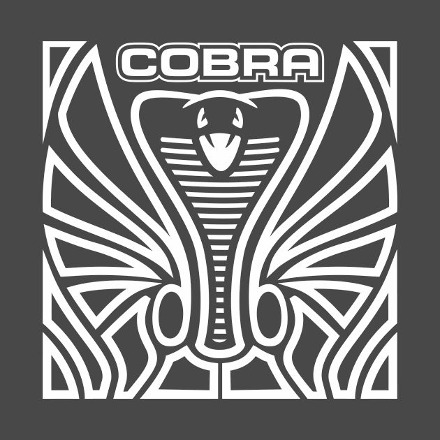 Cobra Hood Art (White on Dark Gray) by Diecast Media Network