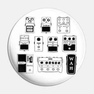 Guitar Pedals Illustration Gifts For Musicians Music Gear Shirts For Guitarists Pin