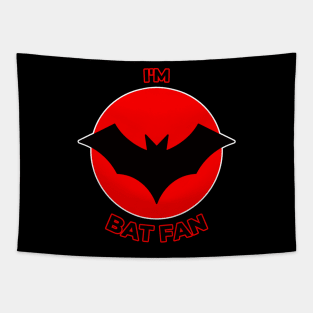 Bat Fan (Red and Black) Tapestry