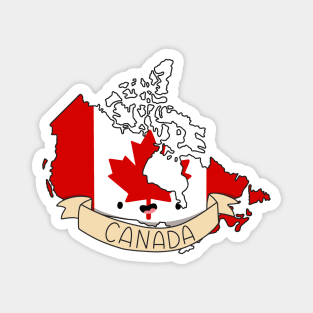 Kawaii Canada Flag Map Magnet