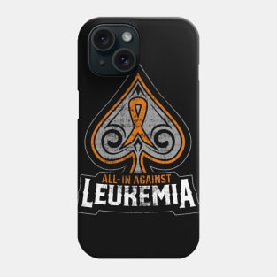 All In Against Leukamia - Orange Poker Charity Ribbon - Vintage Phone Case