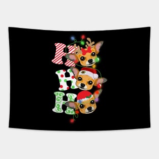 Ho Ho Ho Funny Christmas For Chihuahua Lovers Tapestry