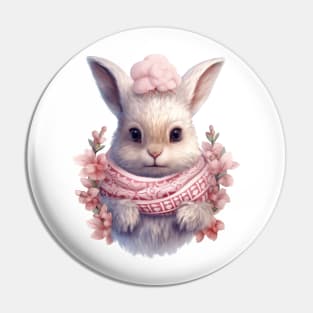 Pink Christmas Rabbit Pin