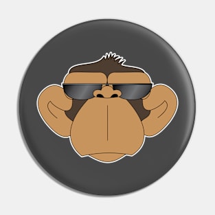 Monkey serious citizen sunglasses Pin