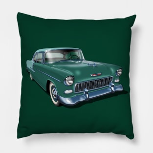 1955 Chevrolet in dark green Pillow