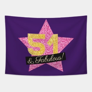 51st Birthday Gifts Women Fabulous - Pink Gold Tapestry