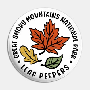 Great Smoky Mountains National Park Leaf Peeper Fall Autumn Cute Funny Pin