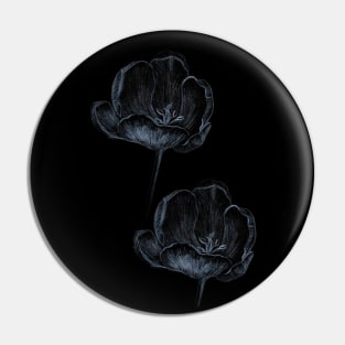 Black and blue flower Pin