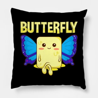 Cute Butterfly Stick Of Butter With Wings Pun Pillow