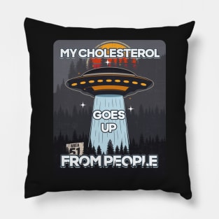 UFO MY CHOLESTEROL GOES UP FROM PEOPLE Pillow