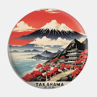 Takahama Japan Vintage Poster Tourism Pin