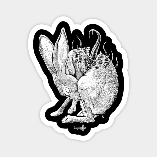 Creepy Rabbit Magnet by EmptyIs