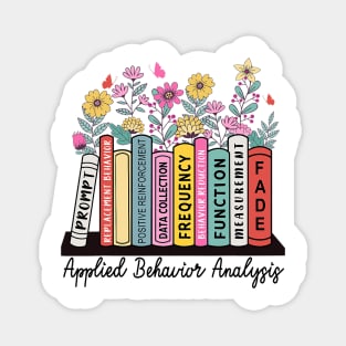 Bookshelf with Books and Flowers Magnet