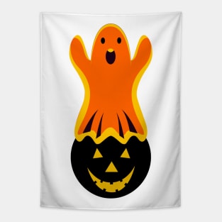 Funny Pumpkins Ghost Halloween Tapestry