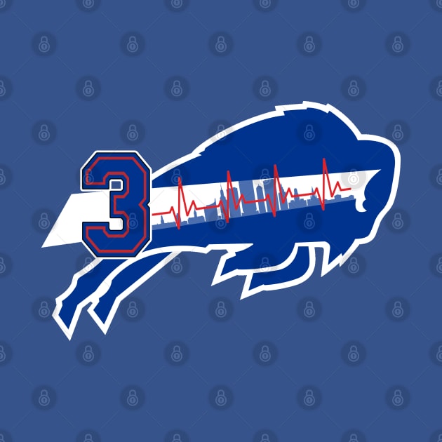 Damar Hamlin Buffalo Bills Skyline by Scruffy Designs